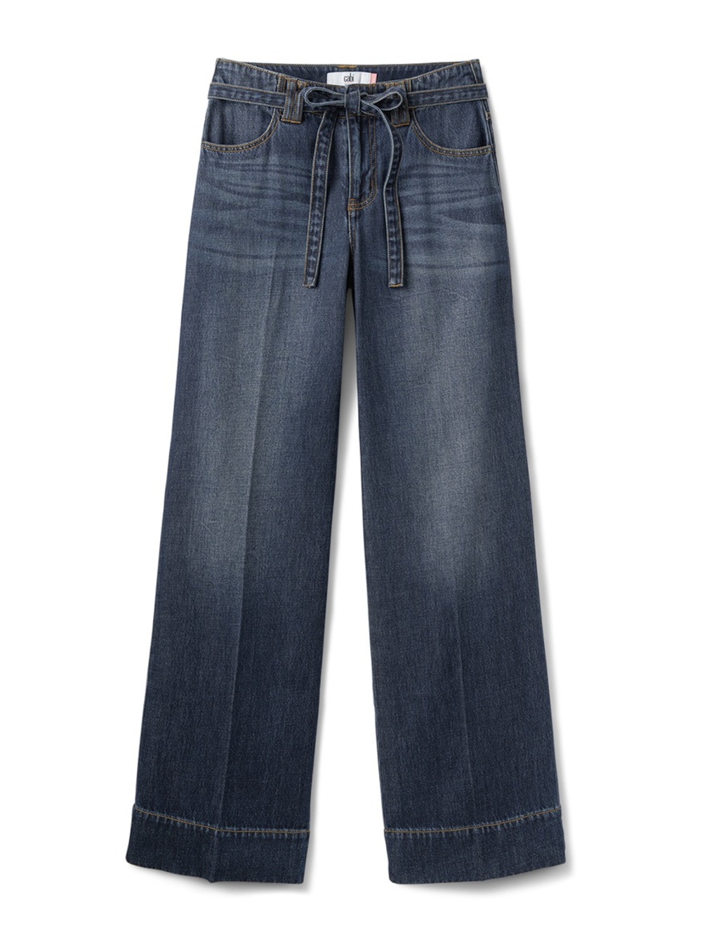 CAbi Women’s “Beau” Dark Indigo Blue Wide Leg Jeans (57% Cotton)
